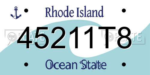 45211T8 Rhode Island License Plate