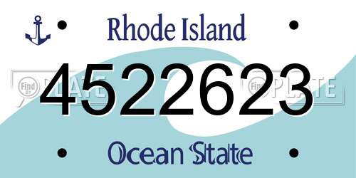 4522623 Rhode Island License Plate