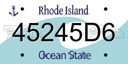 45245D6 Rhode Island License Plate