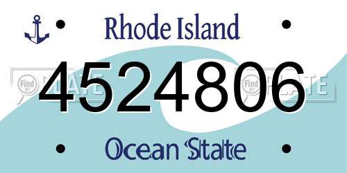 4524806 Rhode Island License Plate