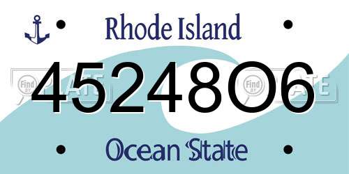 45248O6 Rhode Island License Plate