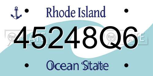 45248Q6 Rhode Island License Plate