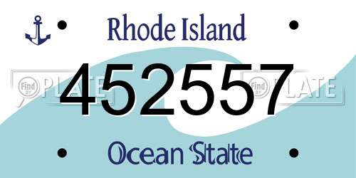 452557 Rhode Island License Plate