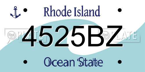 4525BZ Rhode Island License Plate