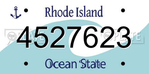 4527623 Rhode Island License Plate