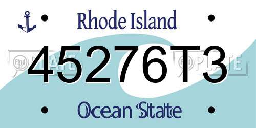 45276T3 Rhode Island License Plate