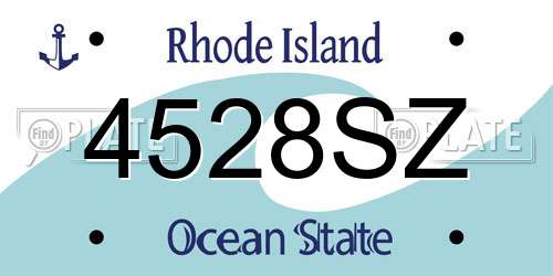 4528SZ Rhode Island License Plate