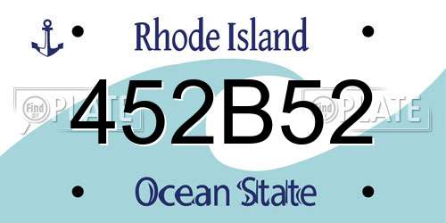 452B52 Rhode Island License Plate