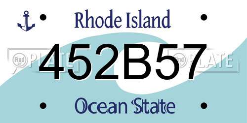452B57 Rhode Island License Plate