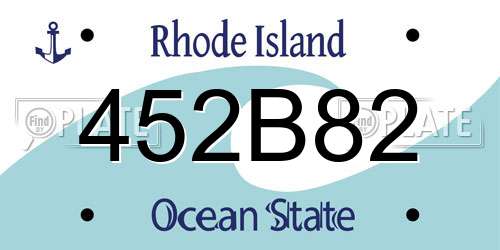 452B82 Rhode Island License Plate