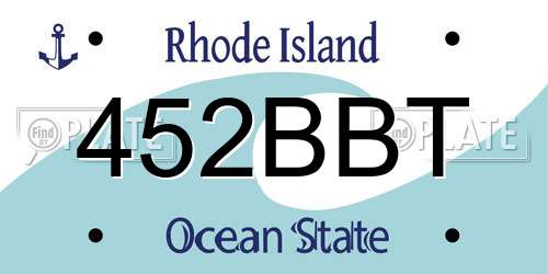 452BBT Rhode Island License Plate