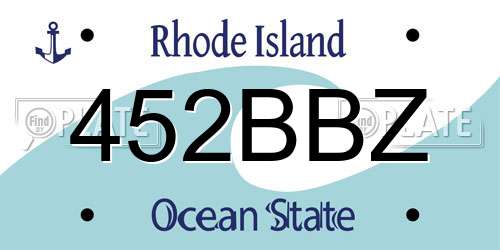452BBZ Rhode Island License Plate
