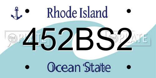 452BS2 Rhode Island License Plate