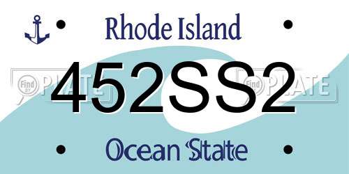 452SS2 Rhode Island License Plate