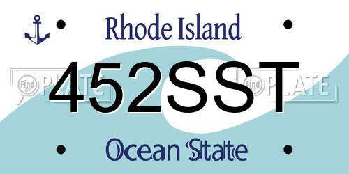 452SST Rhode Island License Plate