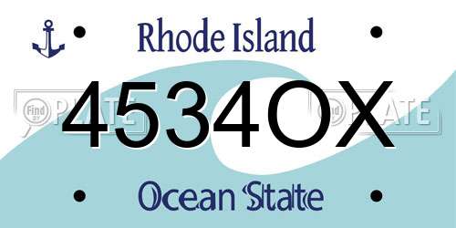 4534OX Rhode Island License Plate