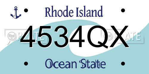 4534QX Rhode Island License Plate