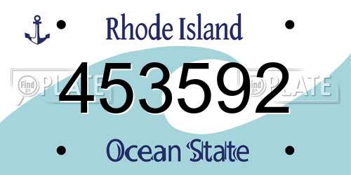 453592 Rhode Island License Plate