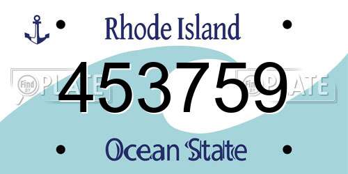453759 Rhode Island License Plate