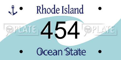454 Rhode Island License Plate