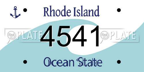 4541 Rhode Island License Plate