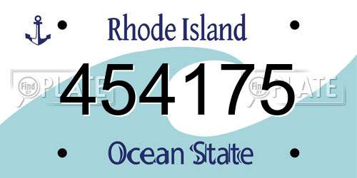 454175 Rhode Island License Plate