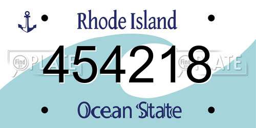 454218 Rhode Island License Plate