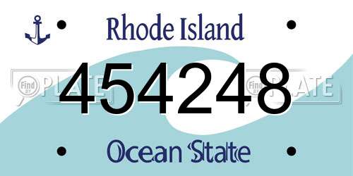 454248 Rhode Island License Plate