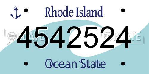 4542524 Rhode Island License Plate
