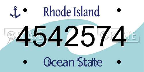 4542574 Rhode Island License Plate