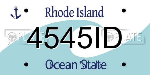 4545ID Rhode Island License Plate