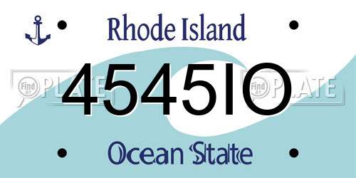 4545IO Rhode Island License Plate