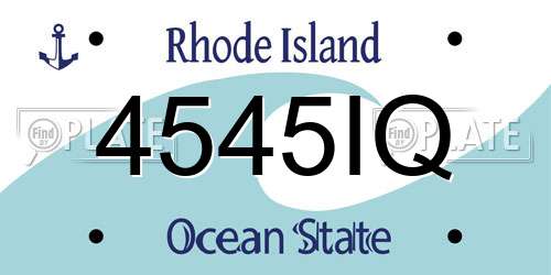 4545IQ Rhode Island License Plate