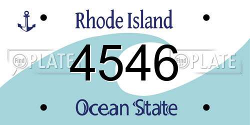 4546 Rhode Island License Plate