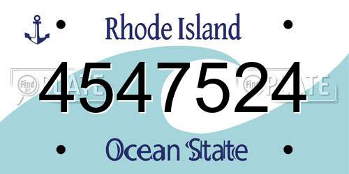 4547524 Rhode Island License Plate