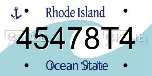 45478T4 Rhode Island License Plate