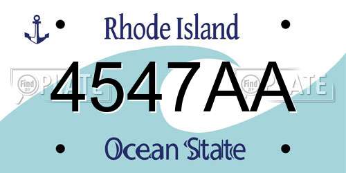 4547AA Rhode Island License Plate