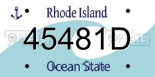 45481D Rhode Island License Plate