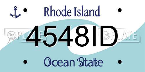 4548ID Rhode Island License Plate