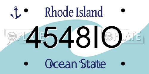 4548IO Rhode Island License Plate
