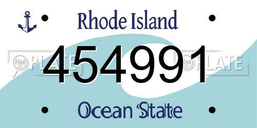 454991 Rhode Island License Plate