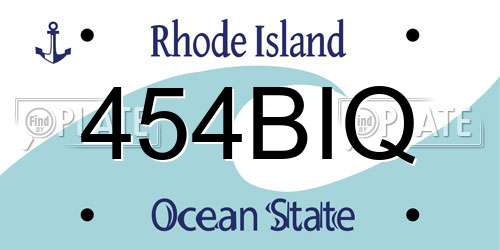 454BIQ Rhode Island License Plate