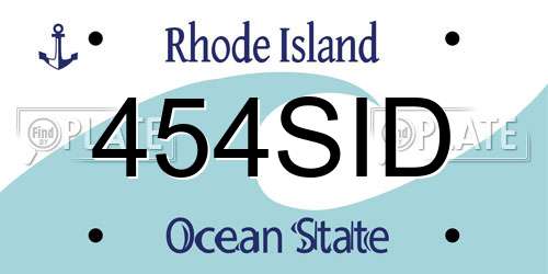 454SID Rhode Island License Plate