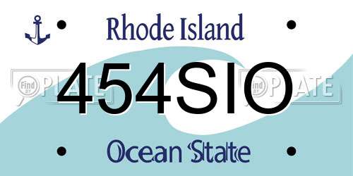 454SIO Rhode Island License Plate