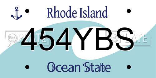 454YBS Rhode Island License Plate