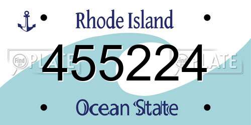 455224 Rhode Island License Plate