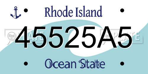 45525A5 Rhode Island License Plate