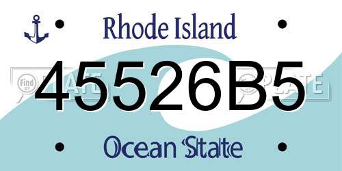 45526B5 Rhode Island License Plate