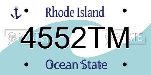 4552TM Rhode Island License Plate
