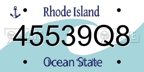 45539Q8 Rhode Island License Plate